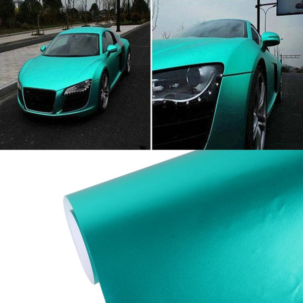 1.52m Ã— 0.5m Ice Blue Metallic Matte Icy Ice Car Decal Wrap Auto Wrapping Vehicle Sticker Motorcycle Sheet Tint Vinyl Air Bubble Free(Lake Blue)