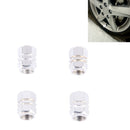 4PCS SA Metal Plated Hexagon Shape Universal Tire Valve Stem Cap(Silver)