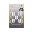 4PCS SA Metal Plated Hexagon Shape Universal Tire Valve Stem Cap(Silver)