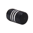4PCS Metal Plated Circular Shape Universal Tire Valve Stem Cap With White Diamond(Black)