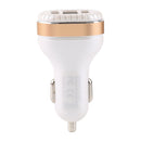 2.4A Output Dual USB Smart Car Charger with LED Display (White)
