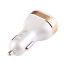 2.4A Output Dual USB Smart Car Charger with LED Display (White)