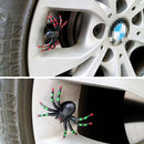 4 PCS Universal Spider Shape Car Motor Bicycle Tire Valve Caps (Green)