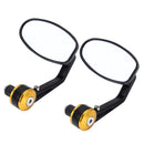 2 PCS Motorcycle Universal ABS Shell Holder Oval Shape Rear VIew Mirror