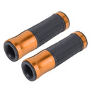 2 PCS Motorcycle Universal Net Texture Metal Right and Left Handle Bar Grips with Rubber Cover(Orange)