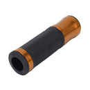 2 PCS Motorcycle Universal Net Texture Metal Right and Left Handle Bar Grips with Rubber Cover(Orange)