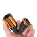 2 PCS Motorcycle Universal Net Texture Metal Right and Left Handle Bar Grips with Rubber Cover(Orange)