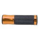 2 PCS Motorcycle Universal Net Texture Metal Right and Left Handle Bar Grips with Rubber Cover(Orange)