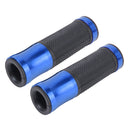 2 PCS Motorcycle Universal Net Texture Metal Right and Left Handle Bar Grips with Rubber Cover(Blue)