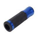 2 PCS Motorcycle Universal Net Texture Metal Right and Left Handle Bar Grips with Rubber Cover(Blue)