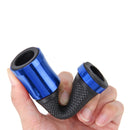 2 PCS Motorcycle Universal Net Texture Metal Right and Left Handle Bar Grips with Rubber Cover(Blue)