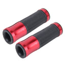 2 PCS Motorcycle Universal Net Texture Metal Right and Left Handle Bar Grips with Rubber Cover(Red)
