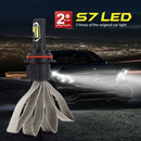 2 PCS S7 9004 40W 3200 LM 6000K IP68 Car Headlight with 2 COB Lamps and Heat Dissipation Cable, DC 9-30V(White Light)