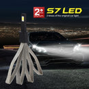 2 PCS S7 H1 40W 3200 LM 6000K IP68 Car Headlight with 2 COB Lamps and Heat Dissipation Cable, DC 9-30V(White Light)