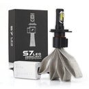 2 PCS S7 H4 40W 3200 LM 6000K IP68 Car Headlight with 2 COB Lamps and Heat Dissipation Cable, DC 9-30V(White Light)