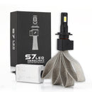 2 PCS S7 H7 40W 3200 LM 6000K IP68 Car Headlight with 2 COB Lamps and Heat Dissipation Cable, DC 9-30V(White Light)