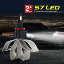 2 PCS S7 H8/H11 40W 3200 LM 6000K IP68 Car Headlight with 2 COB Lamps and Heat Dissipation Cable, DC 9-30V(White Light)