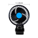 HUXIN HX-T603 9W 6inch 360 Degree Adjustable Rotation Clip One Head Low Noise Mini Electric Car Fan with Gear Switch, DC12V