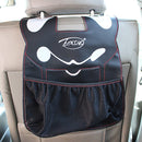 Cartoon Style Car Seat Back Organizer Car Seat Hanging Bag Storage for Snacks Drinks Books ipad and Phone(Black)