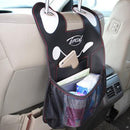 Cartoon Style Car Seat Back Organizer Car Seat Hanging Bag Storage for Snacks Drinks Books ipad and Phone(Black)
