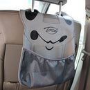 Cartoon Style Car Seat Back Organizer Car Seat Hanging Bag Storage for Snacks Drinks Books ipad and Phone(Grey)