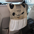 Cartoon Style Car Seat Back Organizer Car Seat Hanging Bag Storage for Snacks Drinks Books ipad and Phone(Khaki)