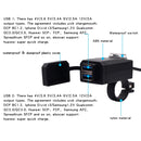 Motorcycle Waterproof QC3.0 Dual USB Fast Charger Adapter with Switch