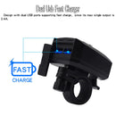 Motorcycle Waterproof 10-80V 2.4A Dual USB Fast Charger Adapter