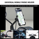 Motorcycle Waterproof QC 3.0 USB Port Fast Charger Adapter Aluminum Alloy Rearview Mirror Holder with Switch (Black)