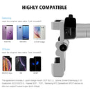 WUPP Motorcycle Waterproof QC 3.0 USB Port Fast Charger Adapter Aluminum Alloy Rearview Mirror Holder with Switch(Silver)