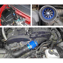 F1-Z Car Stainless Universal Supercharger Dual Double Turbine Air Intake Fuel Saver Turbo Turboing Charger Fan Set kit(Red)