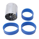 F1-Z Car Stainless Universal Supercharger Dual Double Turbine Air Intake Fuel Saver Turbo Turboing Charger Fan Set kit(Silver)