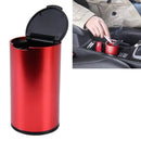 JG-036 Universal Portable Car Auto Stainless Steel Trash Rubbish Bin Ashtray for Most Car Cup Holder (Red)
