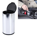 JG-036 Universal Portable Car Auto Stainless Steel Trash Rubbish Bin Ashtray for Most Car Cup Holder (Silver)