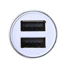10 PCS Car Auto 5V Dual USB 2.1A/1A Cigarette Lighter Adapter for Most Phones(Silver)