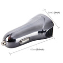 Car Auto 5V Dual USB 2.1A/1A Cigarette Lighter Adapter for Most Phones(Grey)