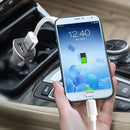 Car Auto 5V Dual USB 2.1A/1A Cigarette Lighter Adapter for Most Phones(Grey)