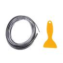 5m Flexible Trim For DIY Automobile Car Interior Exterior Moulding Trim Decorative Line Strip with Film Scraper(Silver)