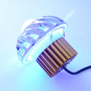 Motorcycle 30W DC 12V-85V LED Headlight with Whirlwind Angle Eyes Double Light Lens Built-in Devil Eye(Blue Light)