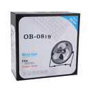 OUSHIBA OB-0819 12V Car Mini Electric Fan 360 Rotating Strong Wind Car Fan Low Noise Portable Auto Air Cooling Fan