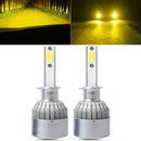 2 PCS H1 18W 1800 LM 3000K IP68 Canbus Constant Current Car LED Headlight with 2 COB Lamps, DC 9-36V(Gold Light)