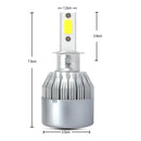 2 PCS H3 18W 1800 LM 8000K IP68 Canbus Constant Current Car LED Headlight with 2 COB Lamps, DC 9-36V(Ice Blue Light)