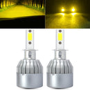 2 PCS H3 18W 1800 LM 3000K IP68 Canbus Constant Current Car LED Headlight with 2 COB Lamps, DC 9-36V(Gold Light)