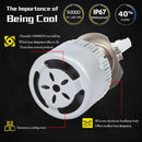 2 PCS H3 18W 1800 LM 3000K IP68 Canbus Constant Current Car LED Headlight with 2 COB Lamps, DC 9-36V(Gold Light)