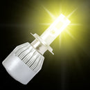 2 PCS H3 18W 1800 LM 3000K IP68 Canbus Constant Current Car LED Headlight with 2 COB Lamps, DC 9-36V(Gold Light)