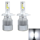 2 PCS H4 18W 1800 LM 6000K IP68 Canbus Constant Current Car LED Headlight with 2 COB Lamps, DC 9-36V(White Light)