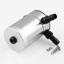 Car Universal Compact Baffled Oil Catch Can 2-Port(Silver)