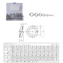 325 PCS Stainless Steel Spring Lock Washer Assorted Kit M2-M16 for Car / Boat / Home Appliance