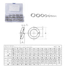 275 PCS Stainless Steel Spring Lock Washer Assorted Kit M2-M16 for Car / Boat / Home Appliance
