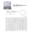 325 PCS Round Shape Stainless Steel Flat Washer Assorted Kit M2-M16 for Car / Boat / Home Appliance